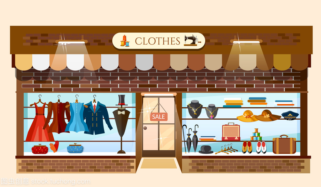 服裝商店展示時裝商店內部